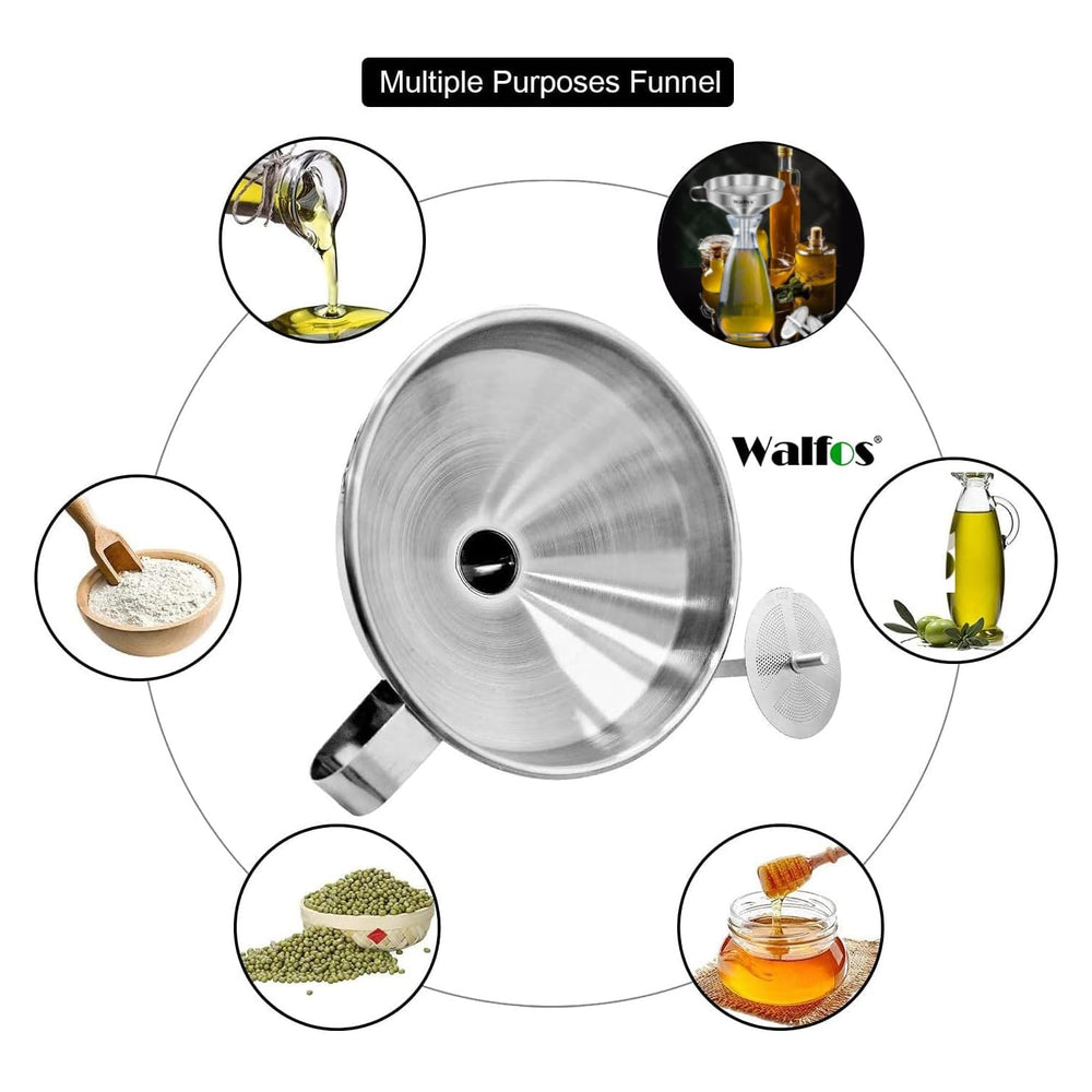 Walfos embudos apilados para almacenamiento compacto y ordenado