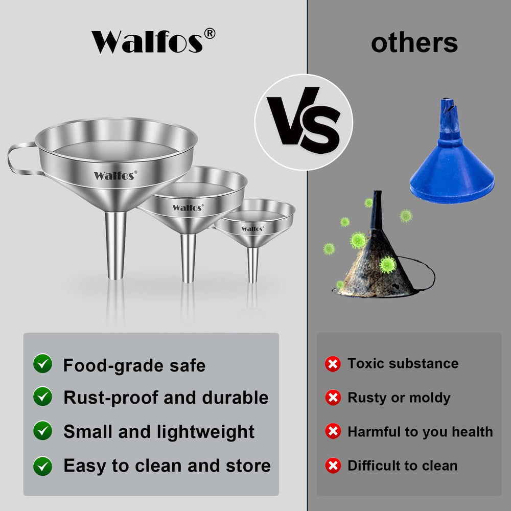 Walfos coladores removibles filtrando semillas y evitando atascos