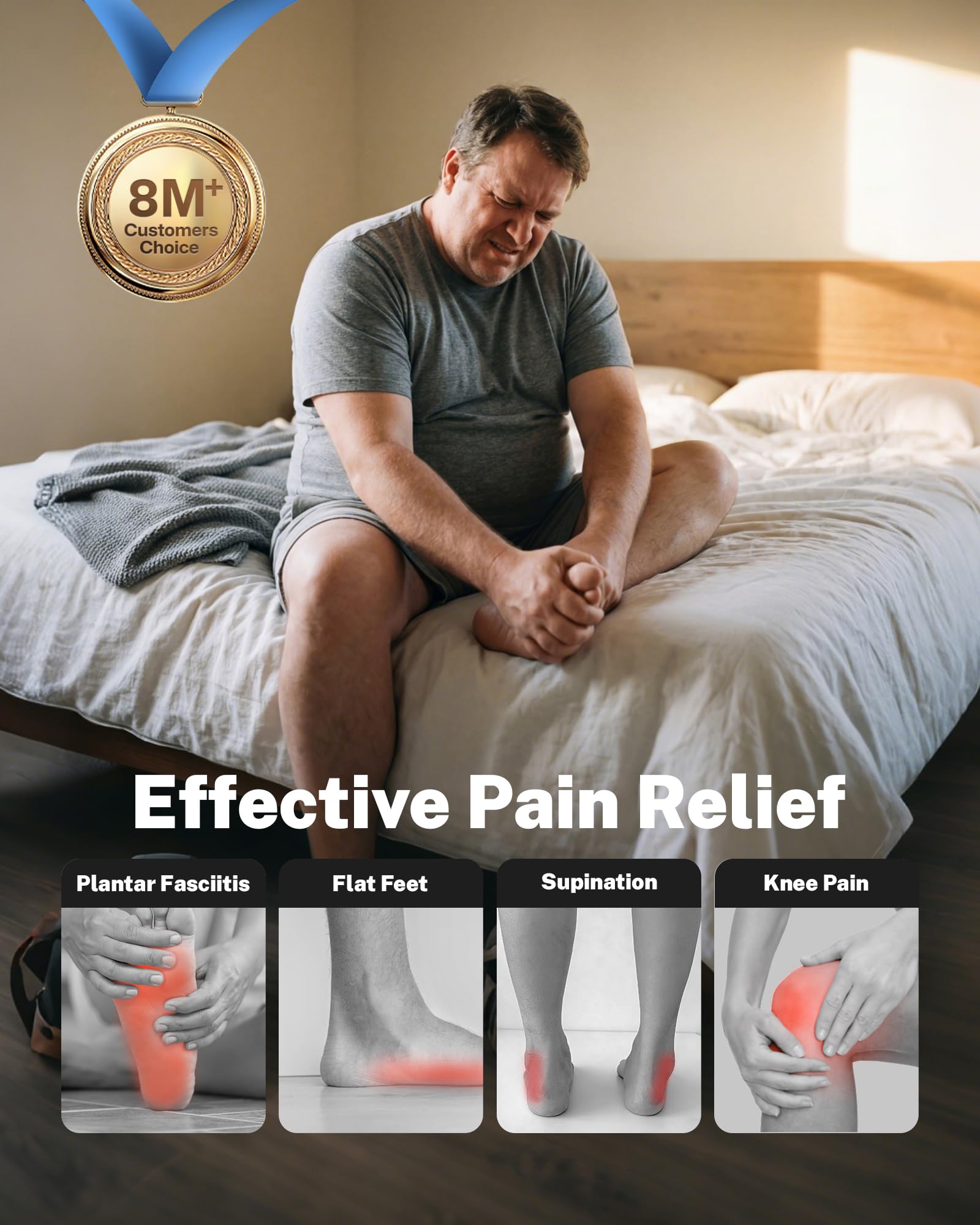 WalkHero plantilla recortada para talla mostrando guía de ajuste fácil
