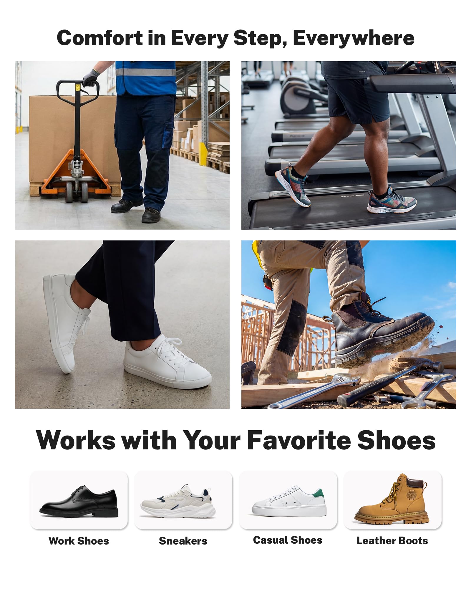 WalkHero comparación de tallas y recorte para un calce personalizado y preciso