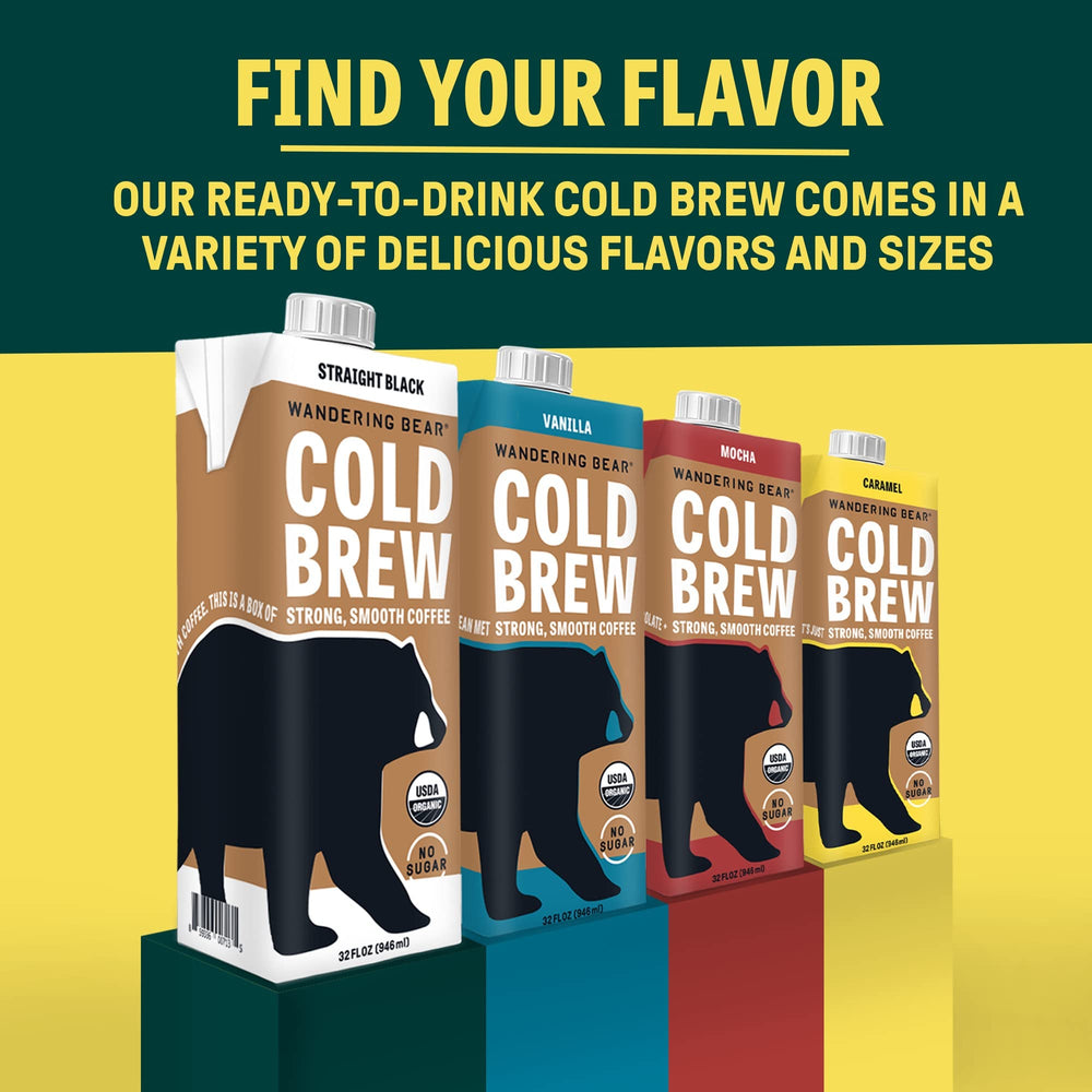 Wandering Bear dark cold brew in glass highlighting rich, smooth texture