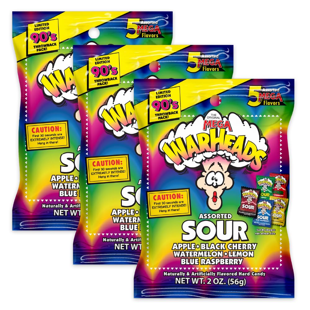 Warheads frente del paquete mostrando diseño y facilidad para llevar