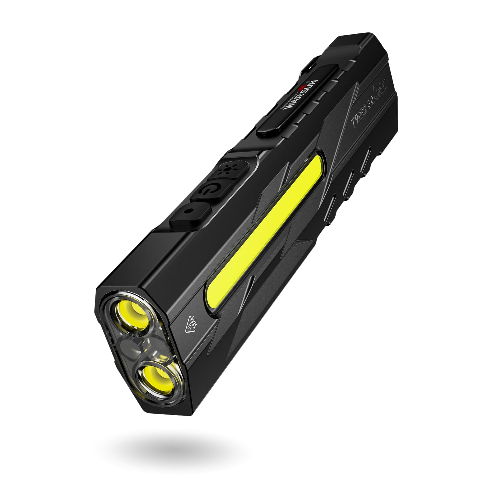 WARSUN T9PRO front view showing powerful beam for bright visibility