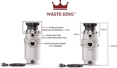 Waste King triturador instalado en fregadero mostrando uso y conectividad