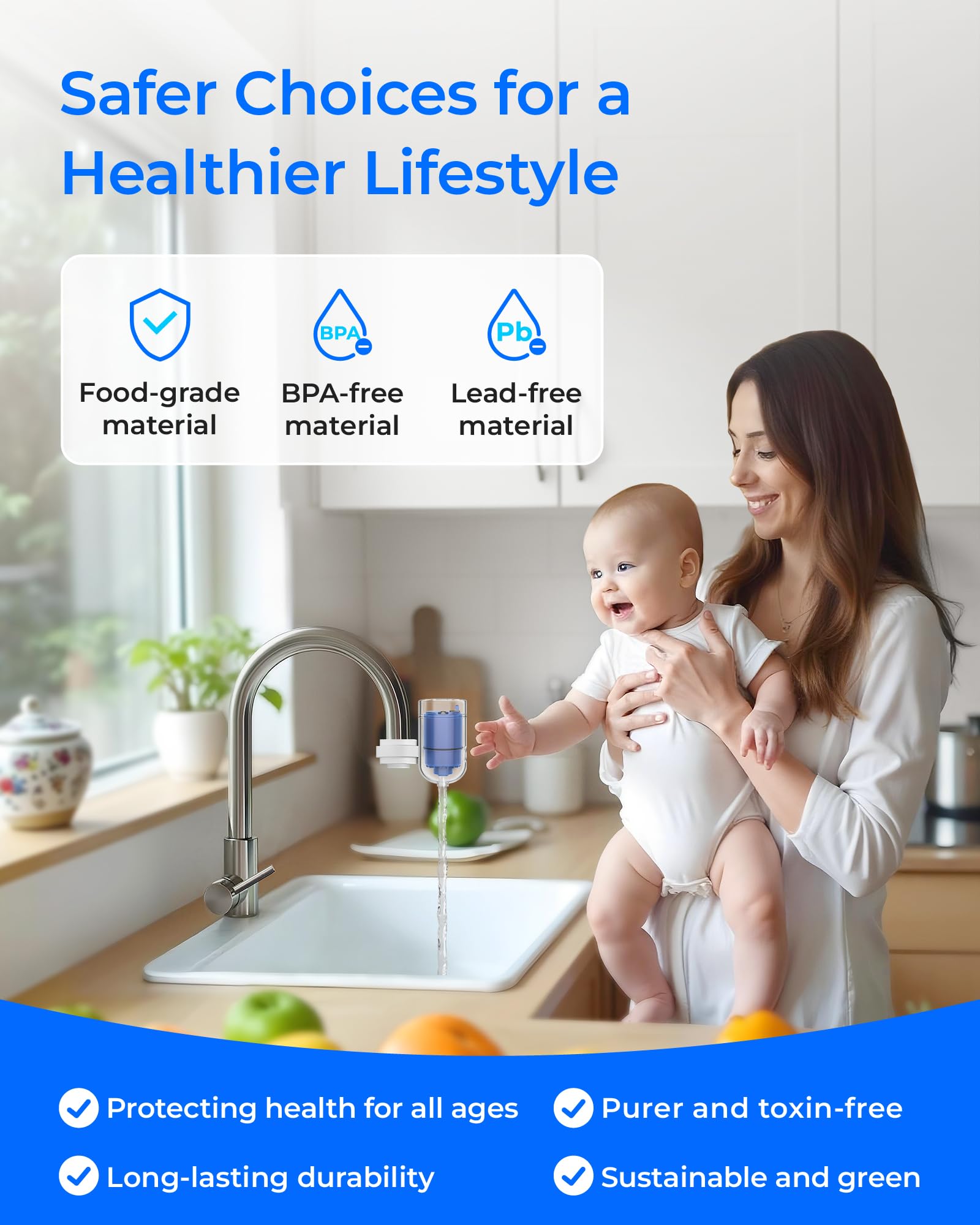 Waterdrop filter cutaway showing filtration media and clearer tasting water benefit