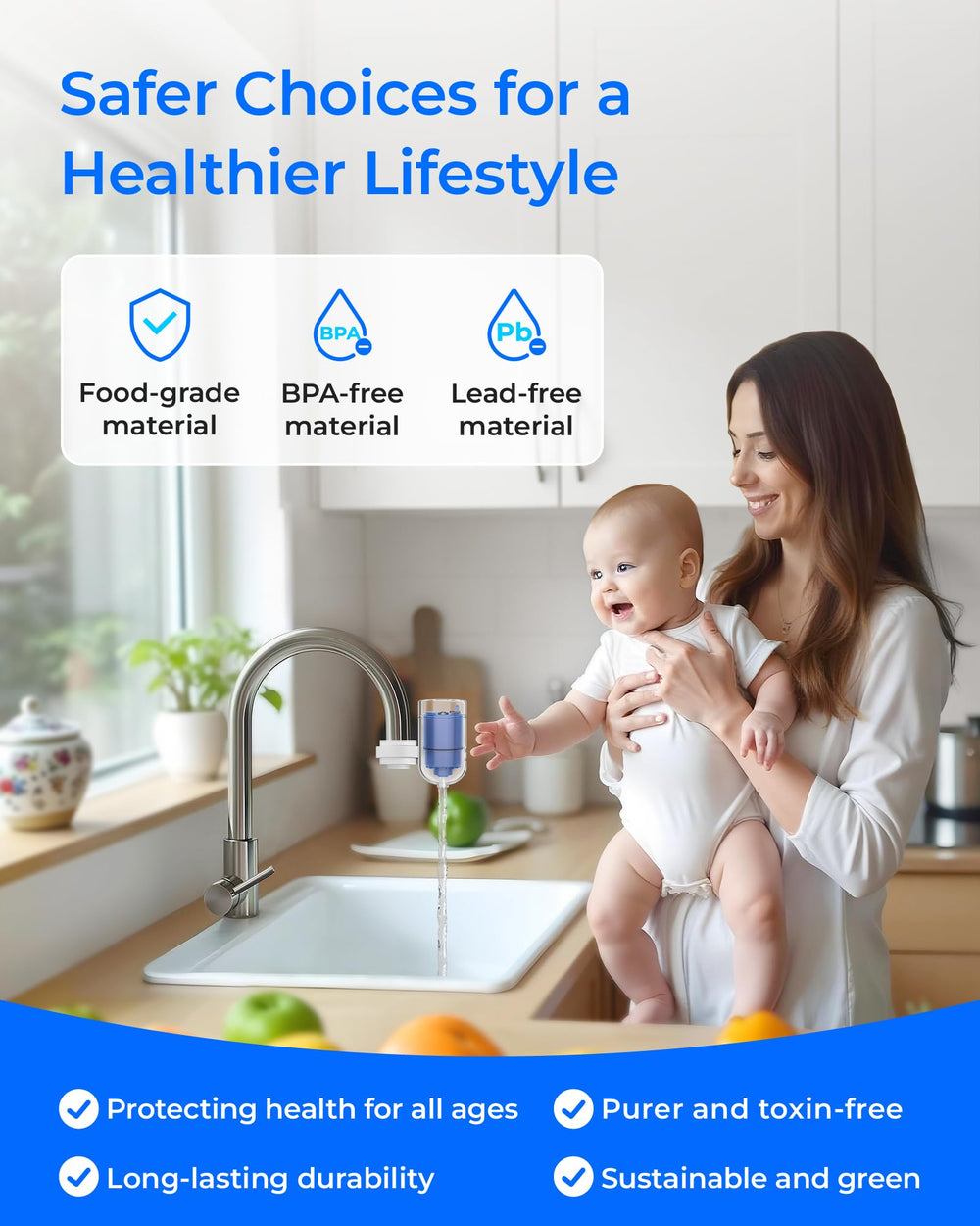 Waterdrop filter cutaway showing filtration media and clearer tasting water benefit