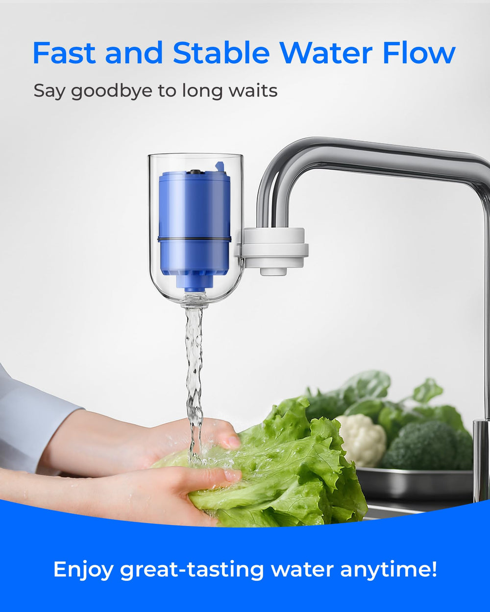 Waterdrop in kitchen setting illustrating simple swap and better-tasting tap water