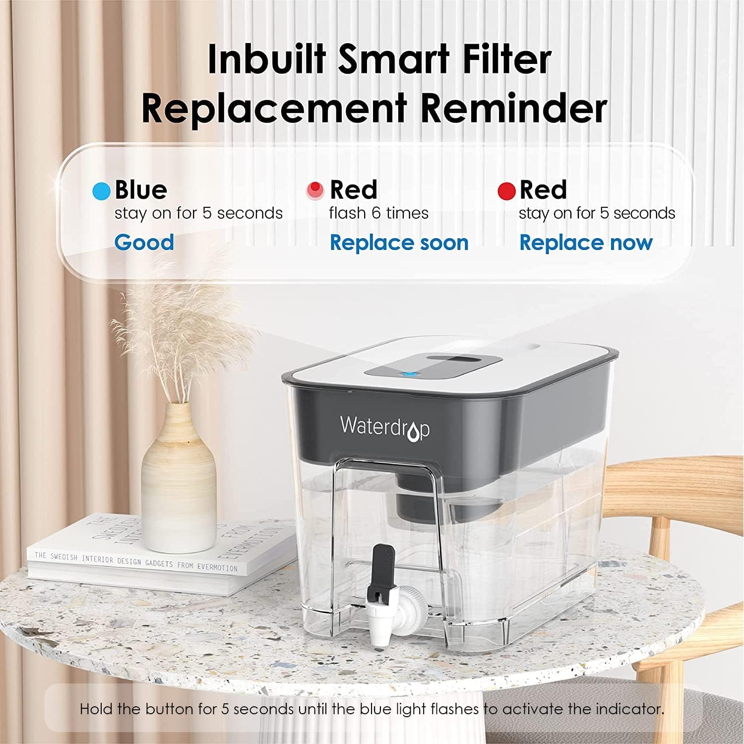 Waterdrop dispensador dentro de la nevera, agua fría lista para servir