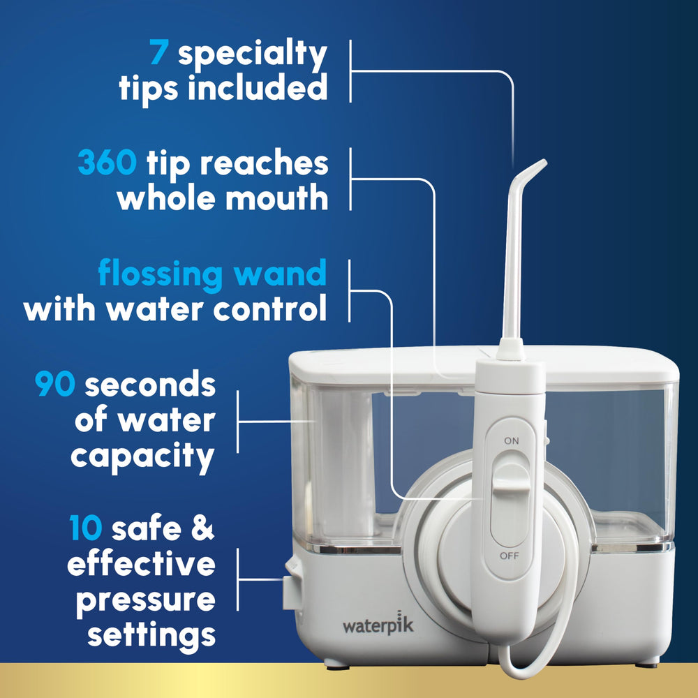 Detalle del mango del Waterpik ION con interruptor que facilita el control