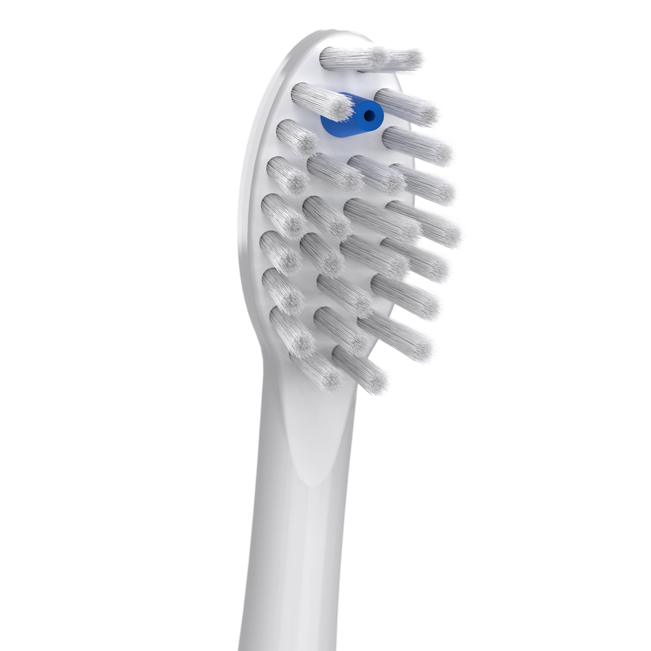 Waterpik vista lateral que compara tamaño completo y cobertura mayor