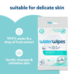 WaterWipes detalle de la textura de la toallita más resistente y cómoda