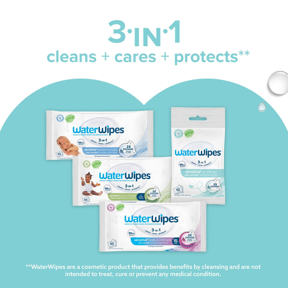 WaterWipes detalle de etiqueta con ingredientes mínimos y seguridad