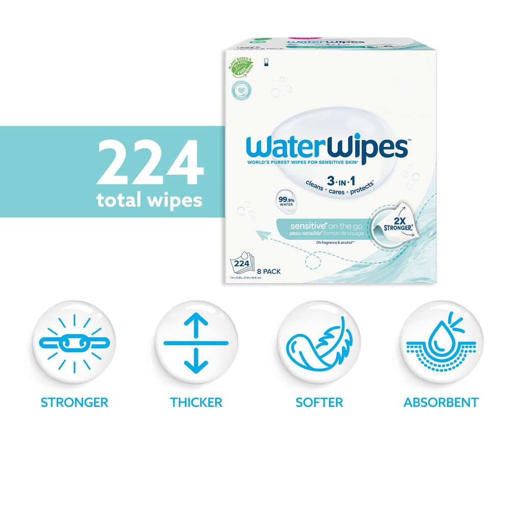 WaterWipes primer plano de textura más gruesa y suave útil