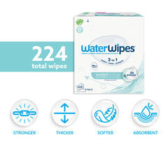 WaterWipes primer plano de textura más gruesa y suave útil