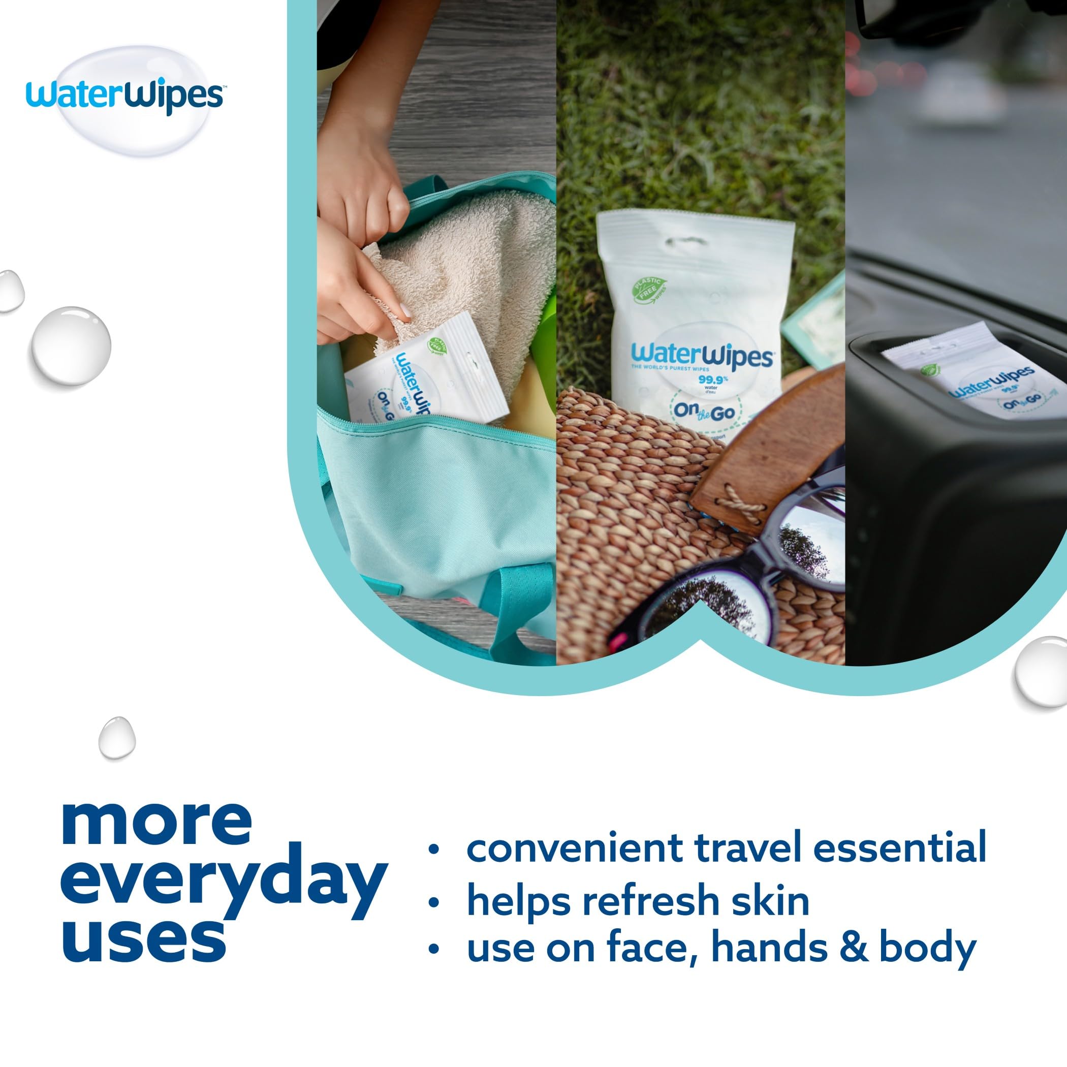 WaterWipes uso en bebé limpiando cara con cuidado y suavidad
