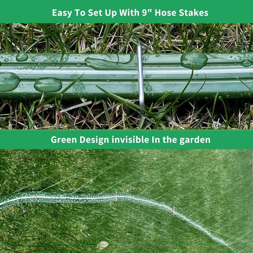 WATOO sprinkler-soaker hose watering lawn evenly to conserve water