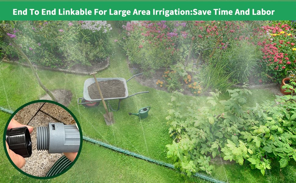 WATOO hose next to yard ruler showing 50 ft scale for coverage planning
