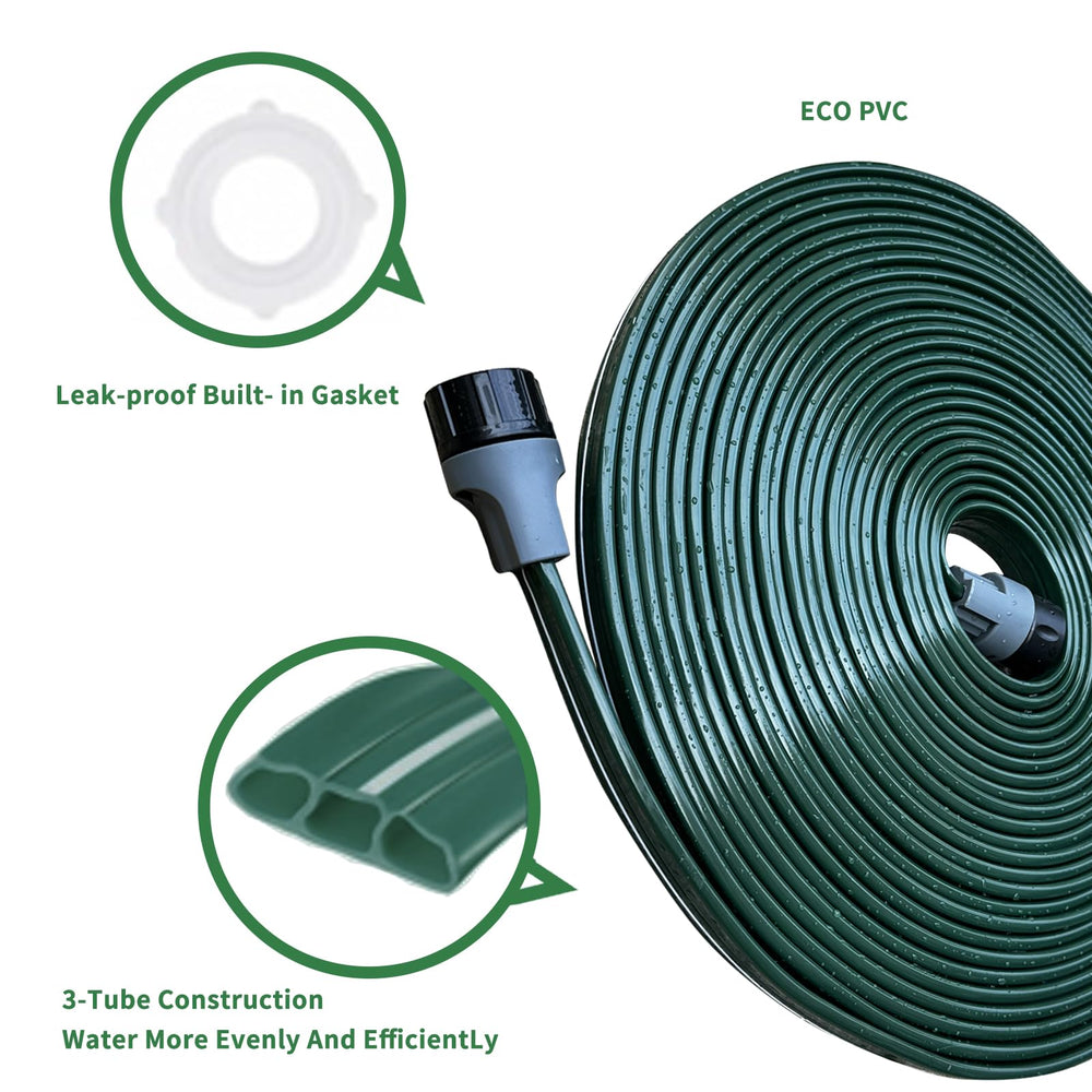 WATOO hose pinned with steel stake to prevent tangles and ensure precise watering