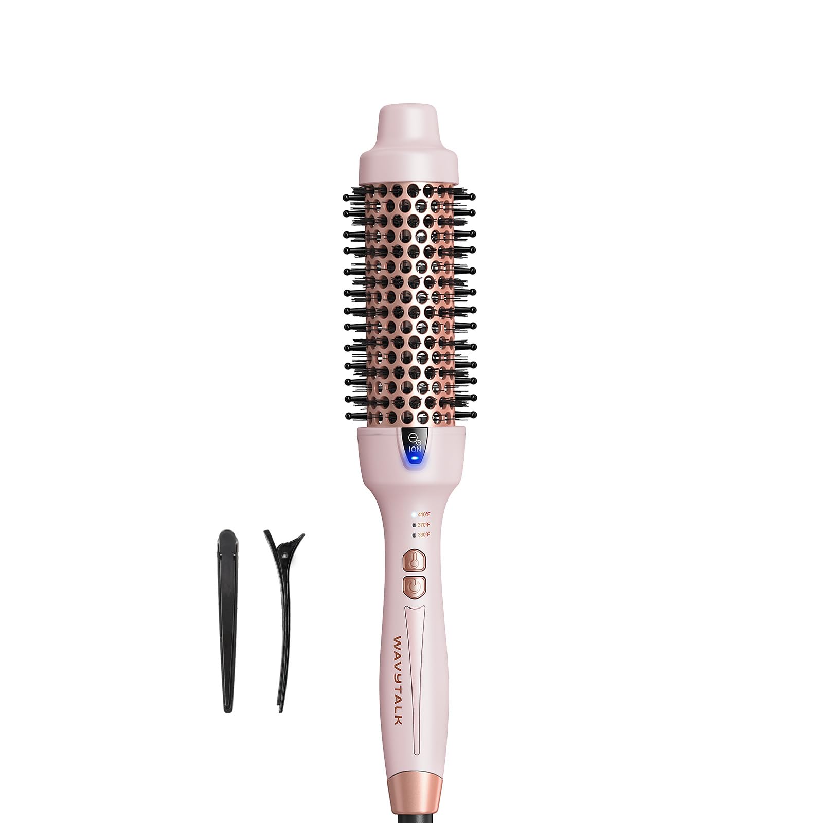 wavytalk vista frontal del cepillo con diseño ergonómico y acabado profesional