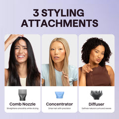 Wavytalk comb attachment used on thick hair for detangling ease