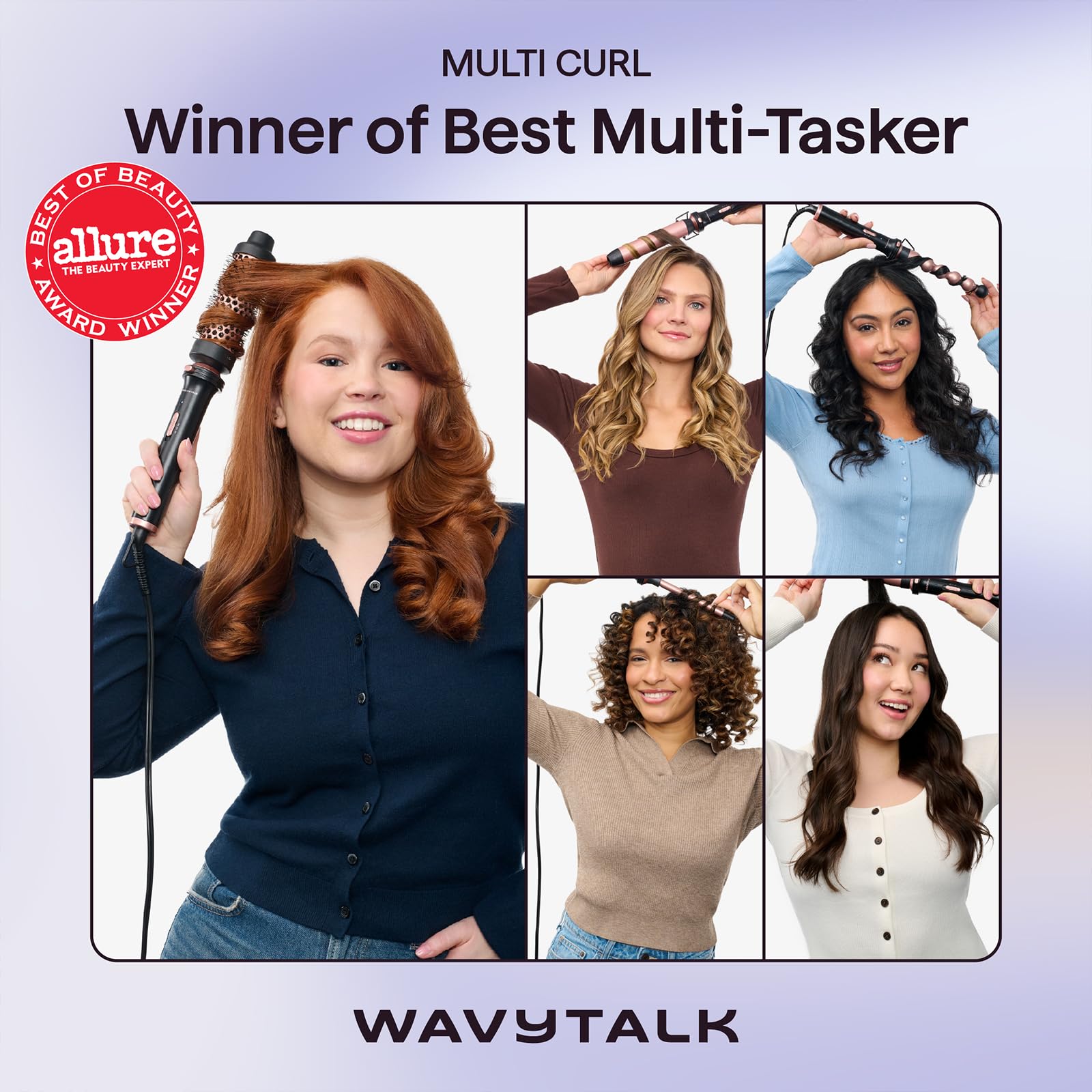 wavytalk five interchangeable attachments displayed for styling versatility