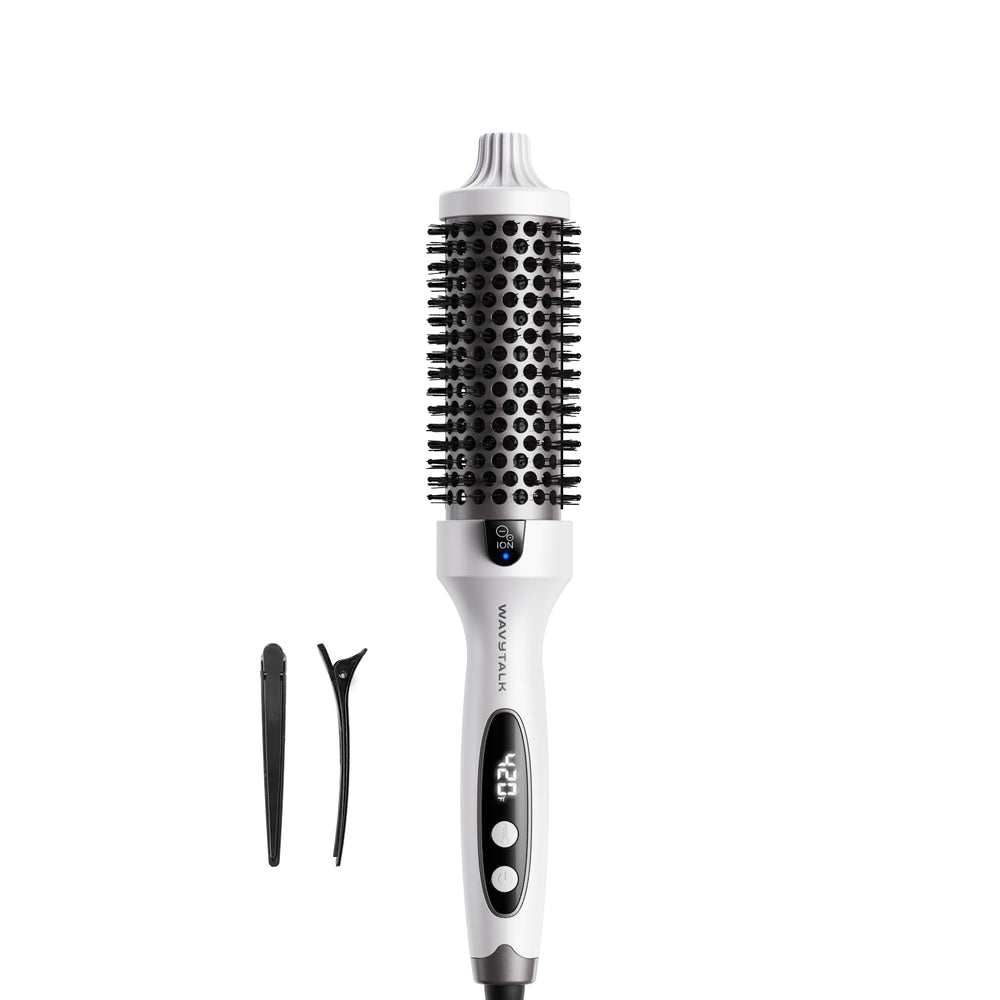 wavytalk front view of thermal brush showing sleek design and styling benefit