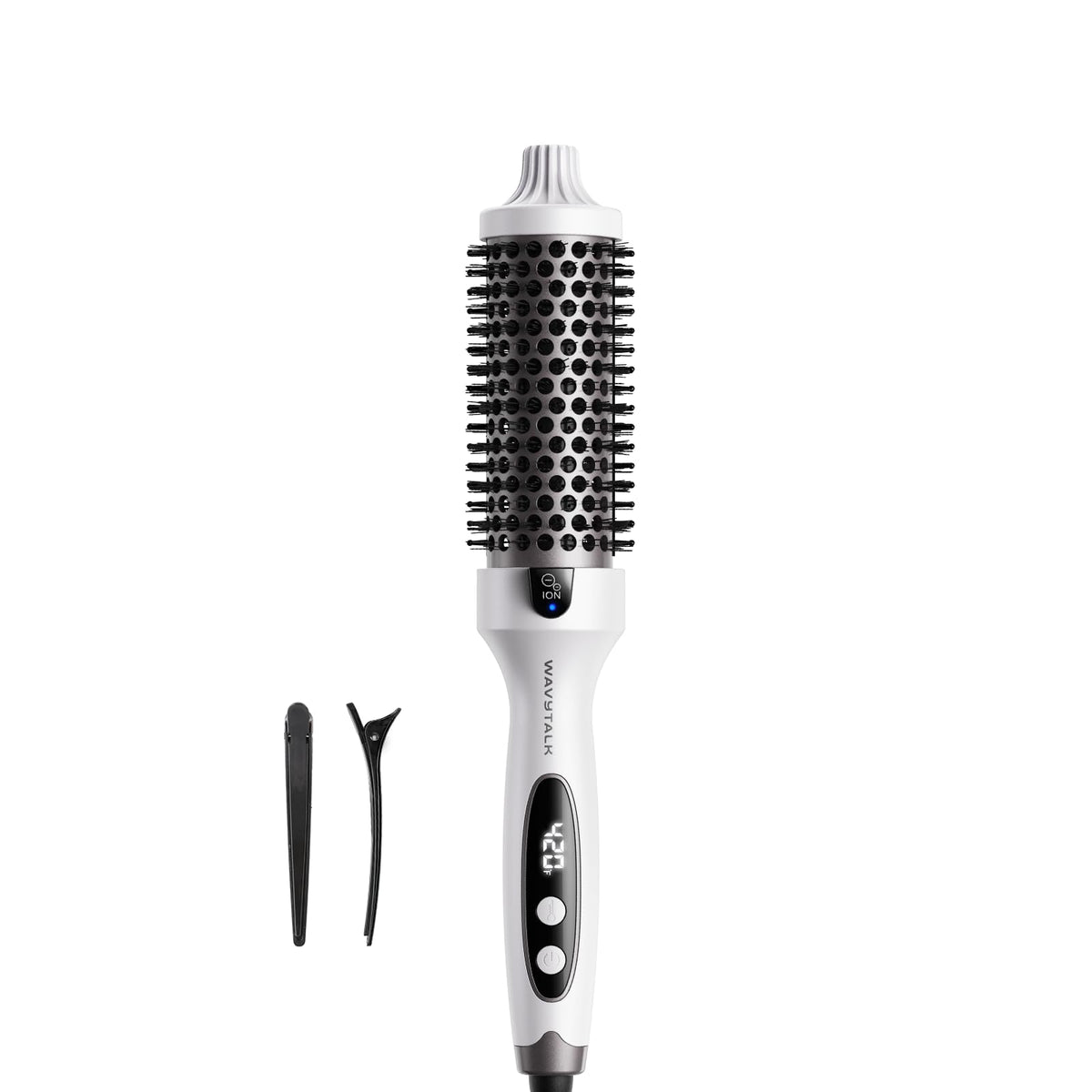 wavytalk front view of thermal brush showing sleek design and styling benefit