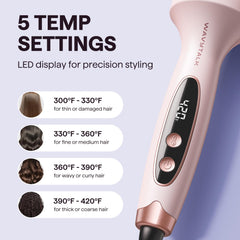 Wavytalk in-use creating bouncy blowout waves delivering salon-style volume
