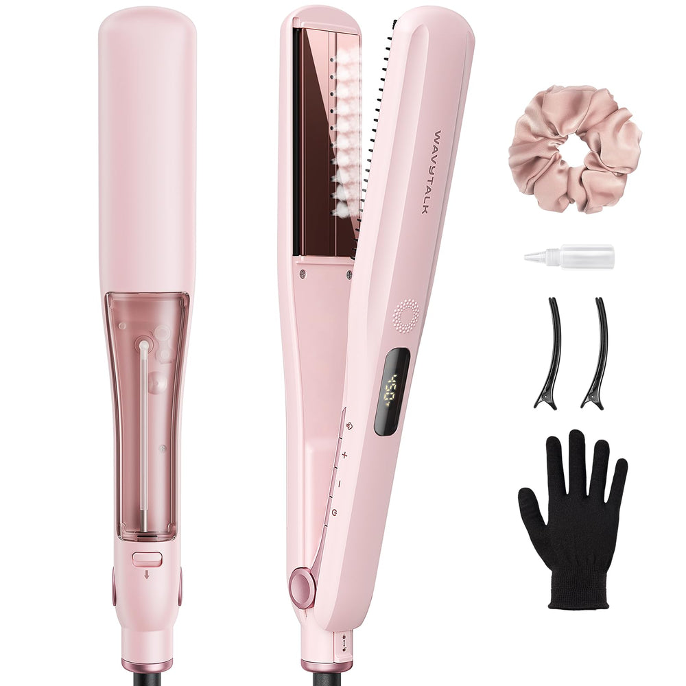 wavytalk plancha vapor frontal mostrando diseño y beneficio de peinado rápido