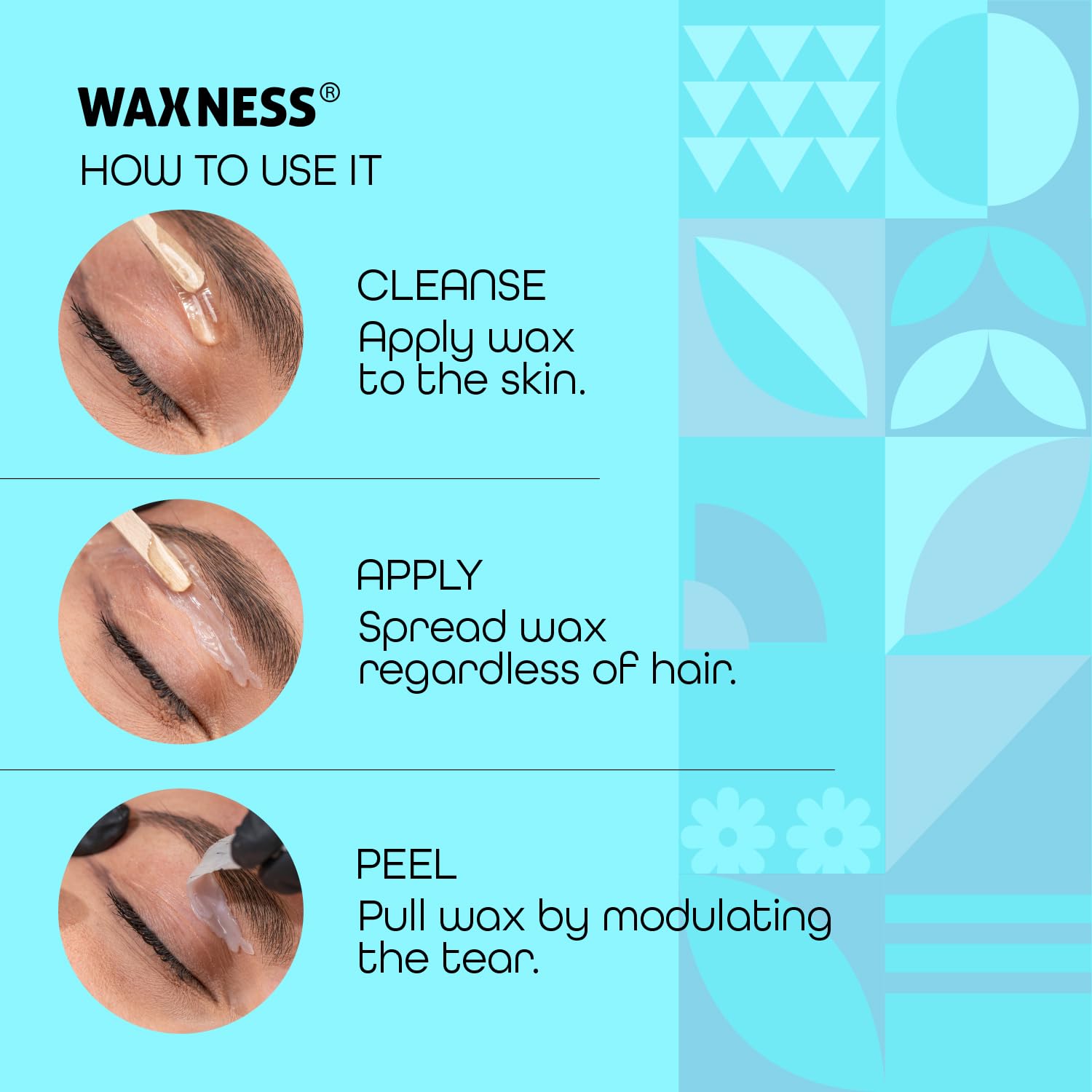 Waxness en uso depilando labio superior con buena definición