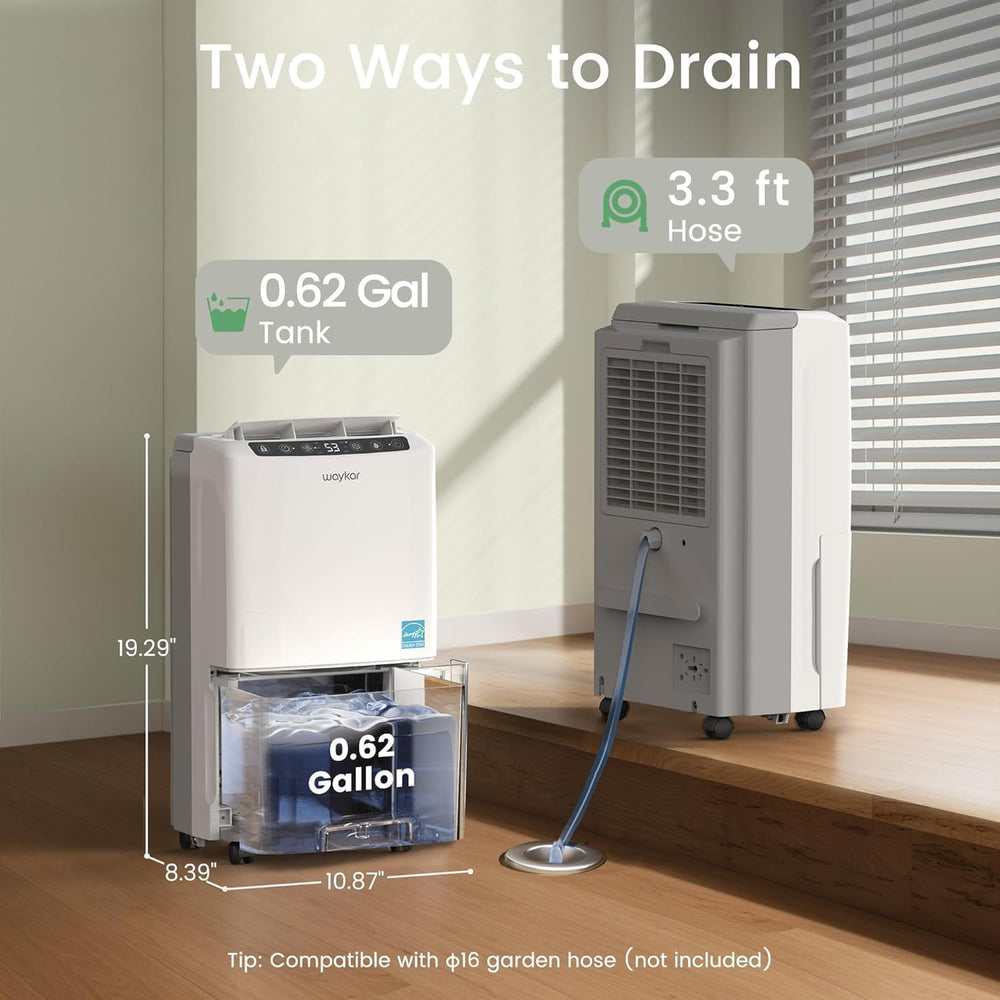 Waykar continuous drain hose connection illustrating hassle-free drainage