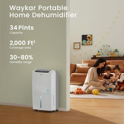 Waykar top controls close-up showing easy humidity settings and display