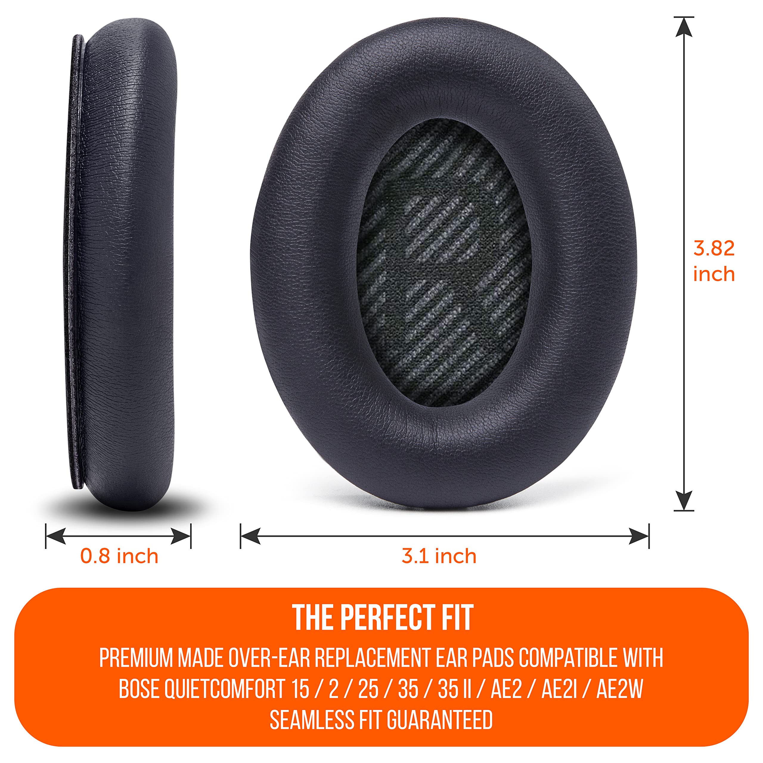 WC PadZ QC35 instaladas en auriculares Bose mejorando ajuste y sellado