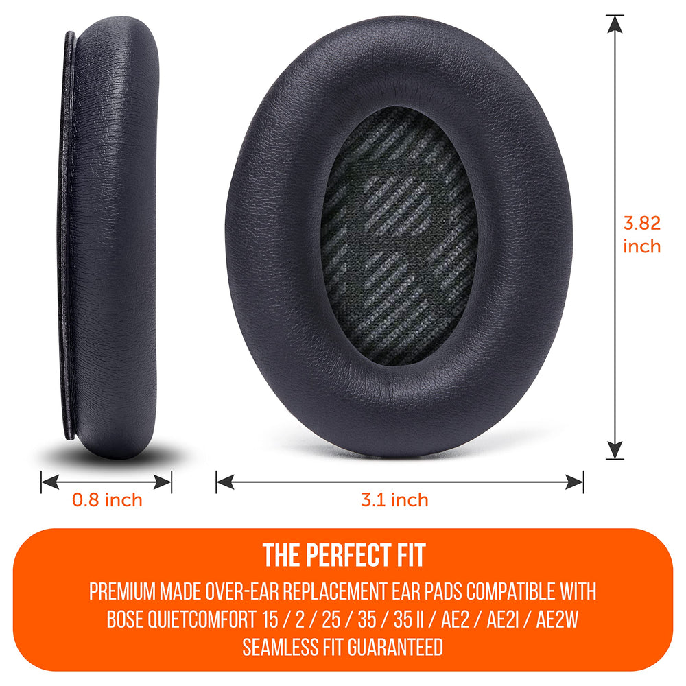 WC PadZ QC35 instaladas en auriculares Bose mejorando ajuste y sellado