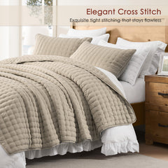 WDCOZY pillow shams detail showing matching fabric and neat seams for coordinated look