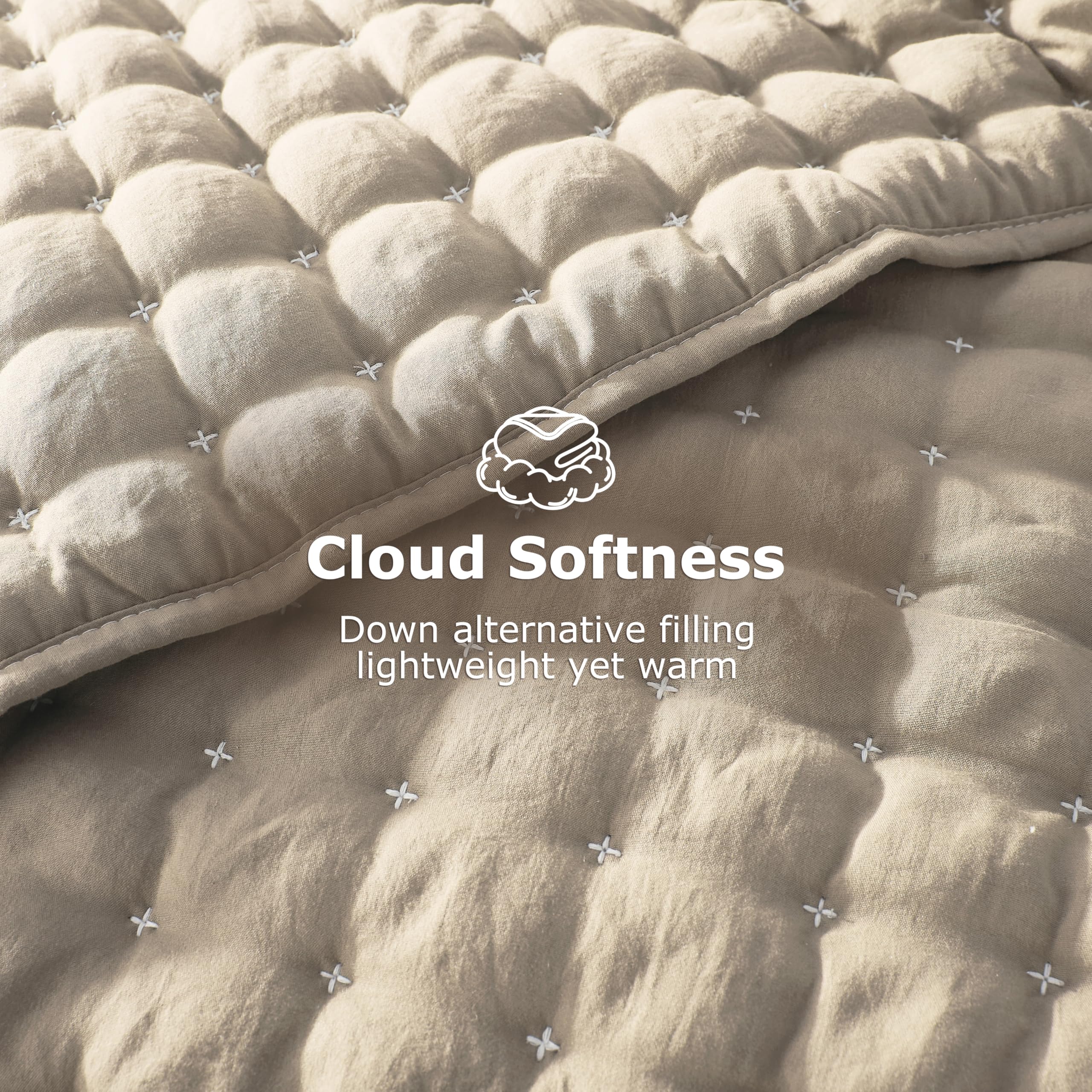 WDCOZY hand touching quilt texture illustrating soft microfiber comfort