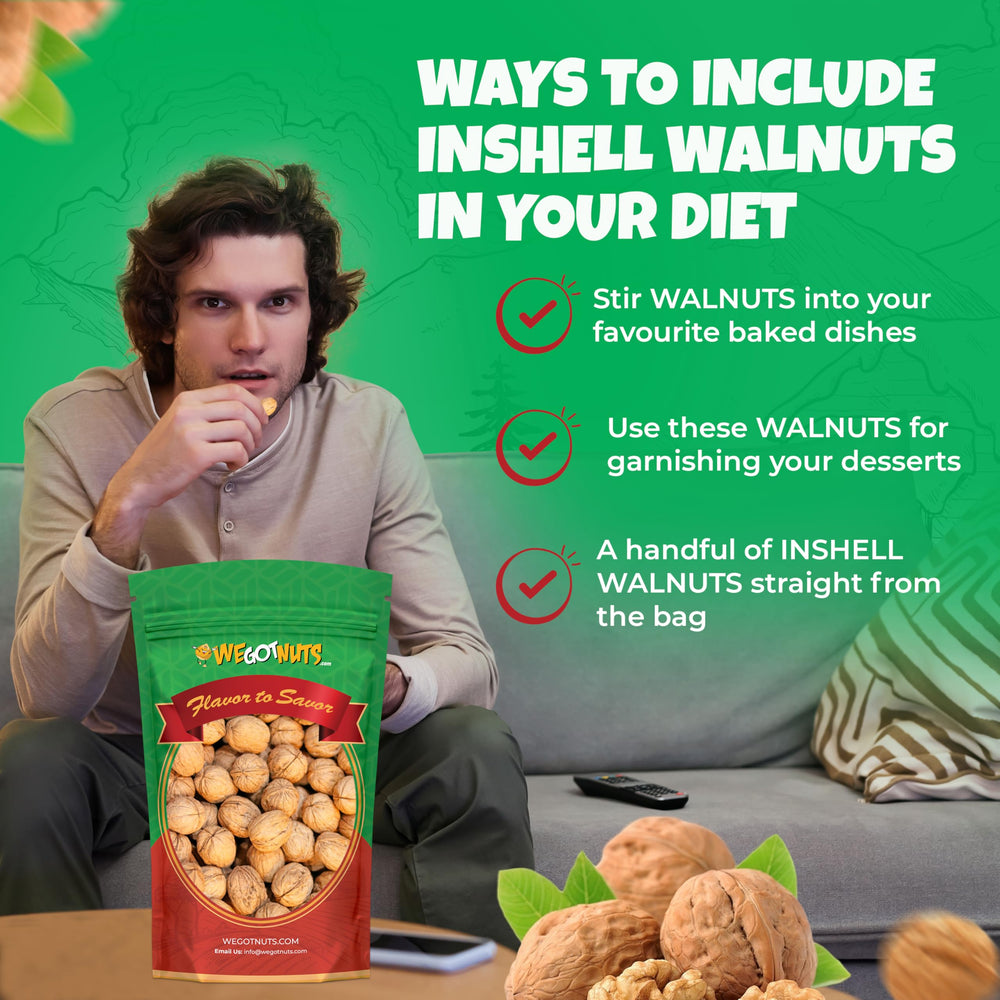 We Got Nuts walnuts in a serving bowl displayed in a kitchen for easy use