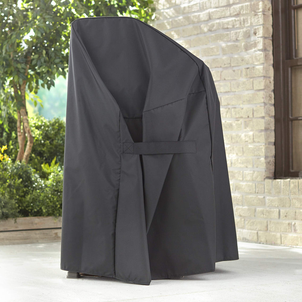 Weber image of side fastening strap illustrating secure wind protection