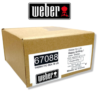 Weber replacement thermometer next to ruler showing accurate size for compatibility benefit