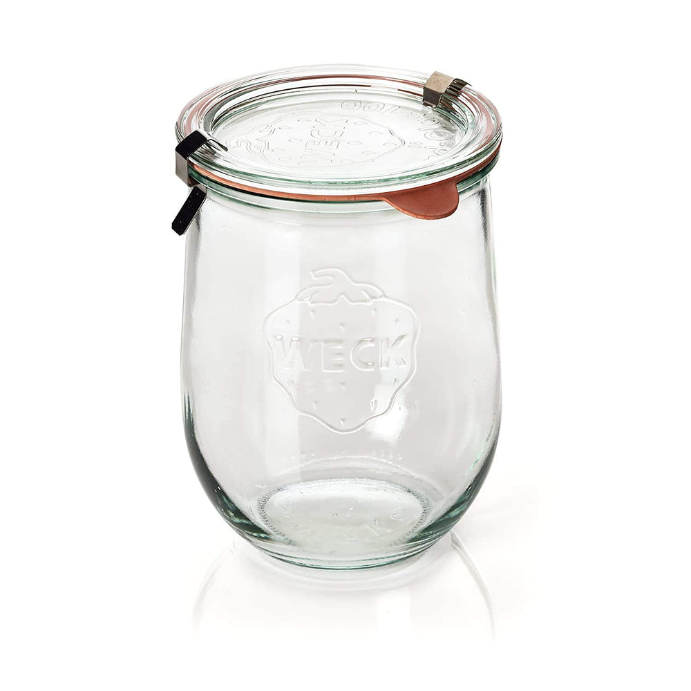 WECK frasco lleno de jugo conserva sabor y aspecto transparente