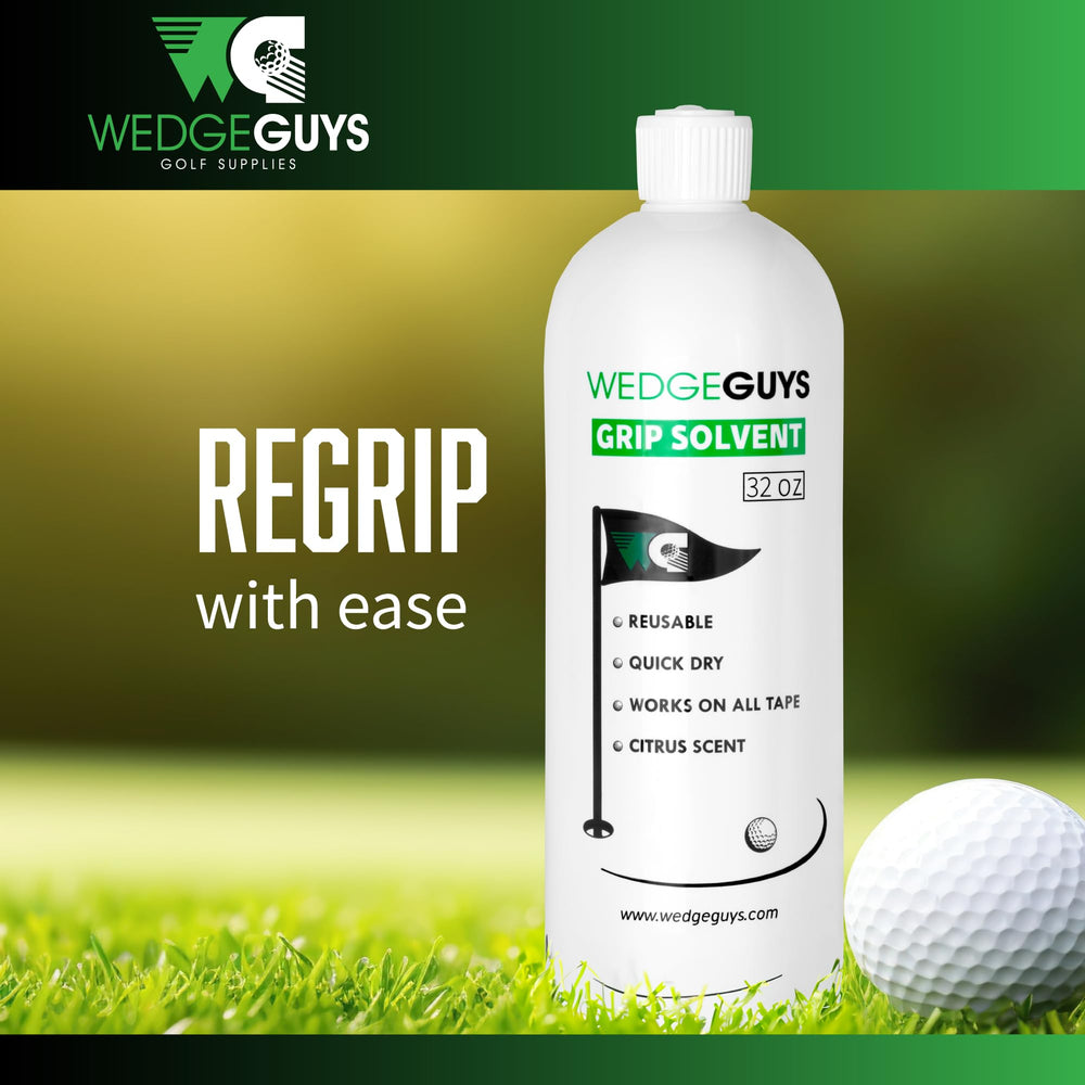 Wedge Guys aplicación del solvente en un grip para regrip rápido y limpio