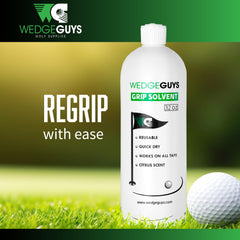 Wedge Guys aplicación del solvente en un grip para regrip rápido y limpio