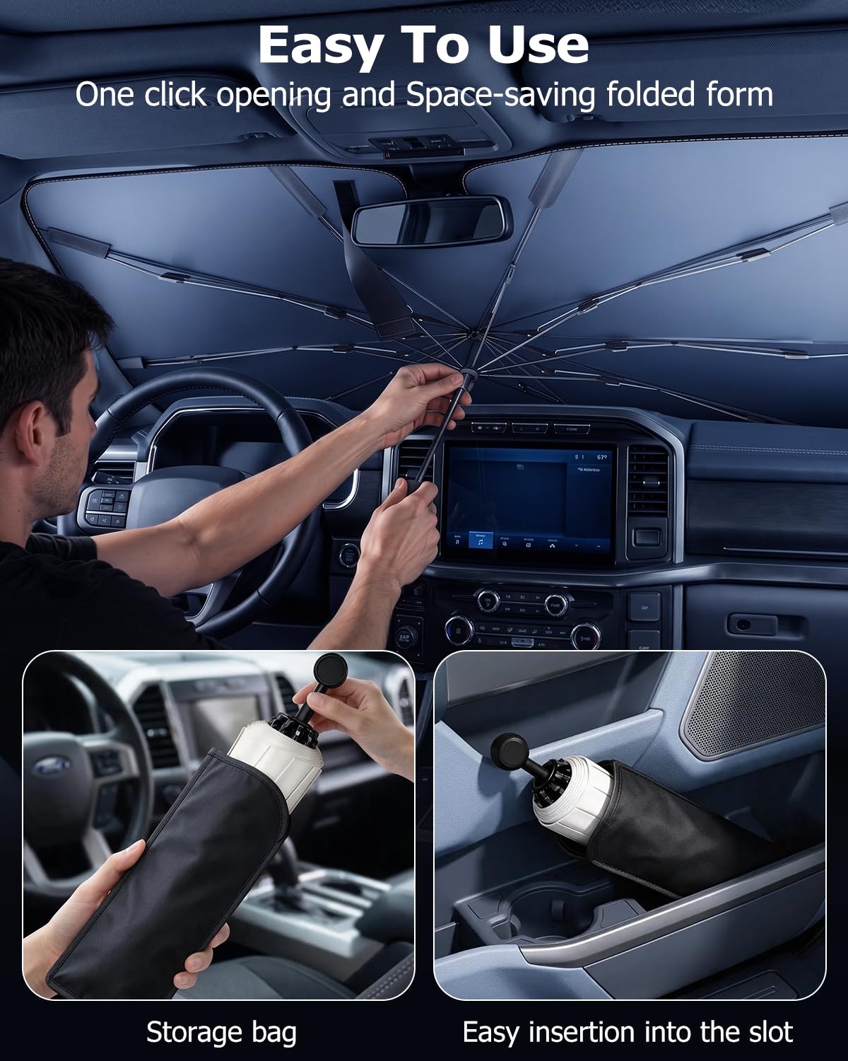 weektic installed on truck windshield protecting dashboard from sun damage benefit