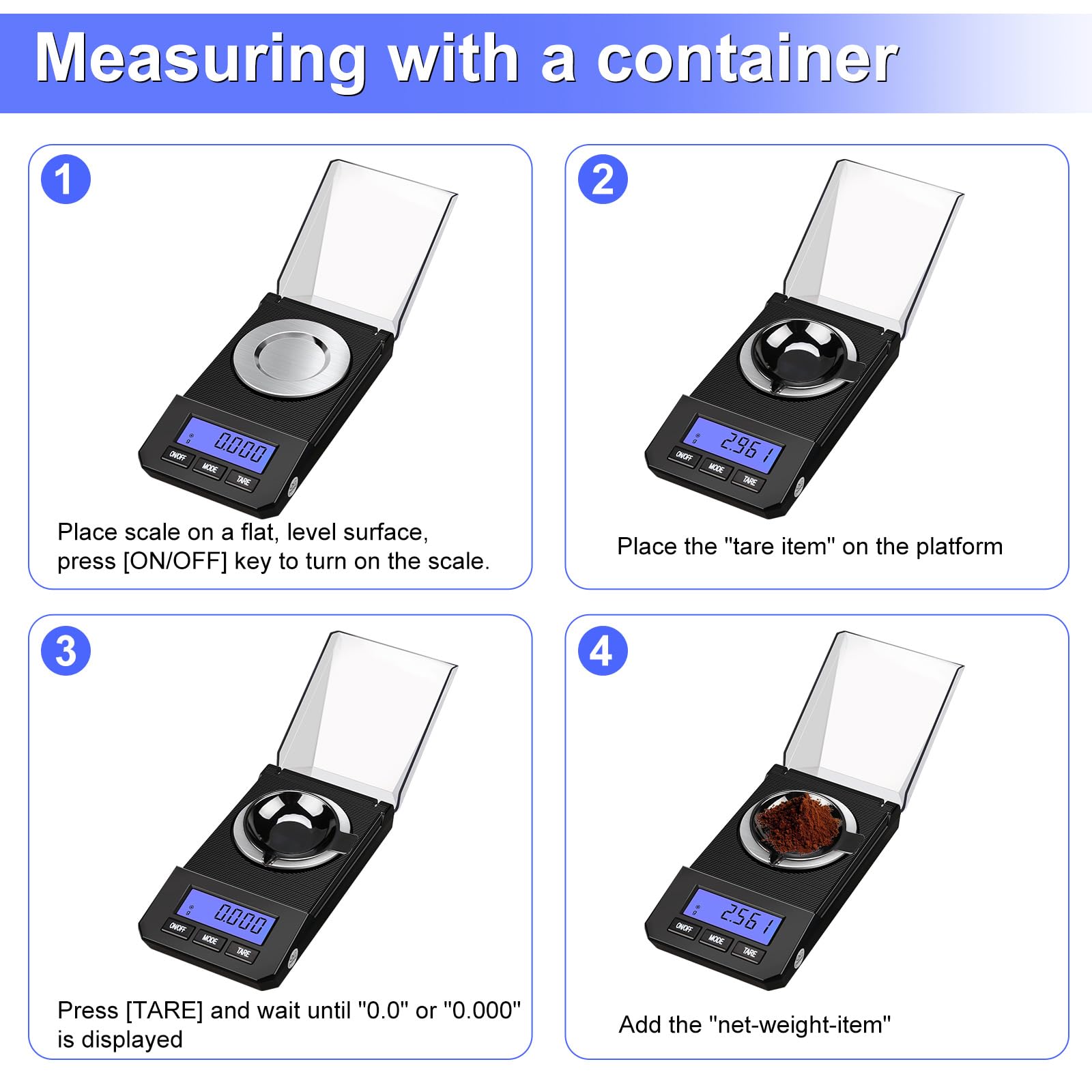 Weigh Gram bascula midiendo anillo de joyería para mediciones exactas