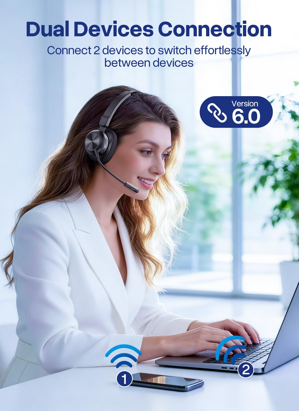 Weihele dongle USB junto al auricular para conexión plug-and-play en PC sin Bluetooth