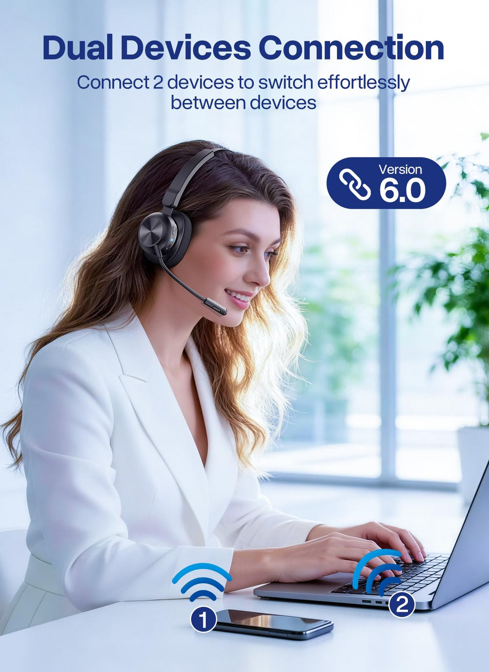 Weihele dongle USB junto al auricular para conexión plug-and-play en PC sin Bluetooth
