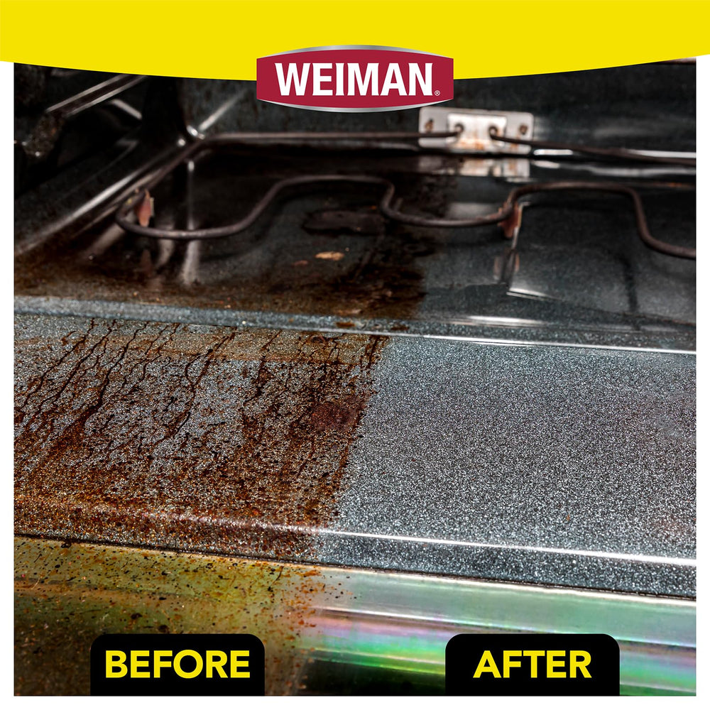 Weiman aplicado en parrilla y superficie cerámica dejando acabado limpio