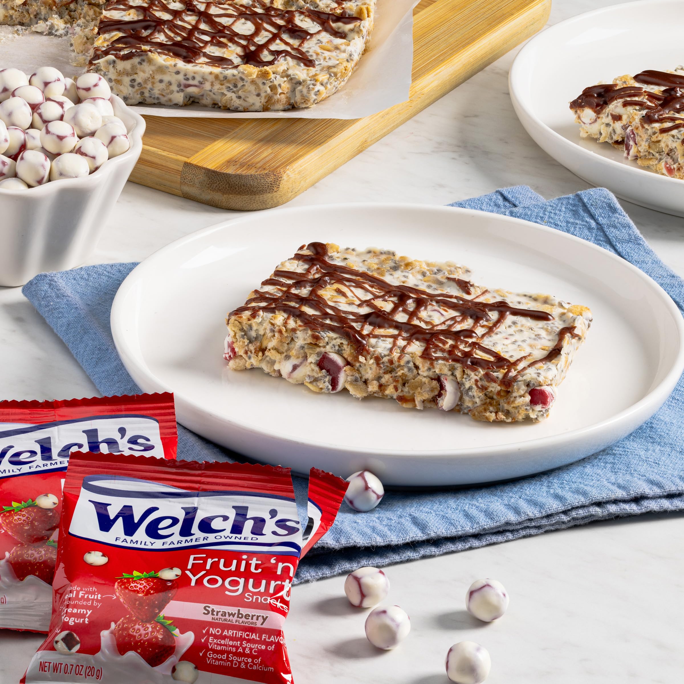 Welch's escena de desayuno familiar con bocaditos, práctica opción para familias