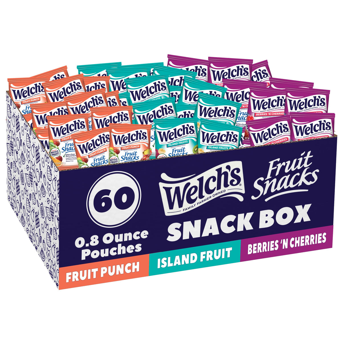 Welch's caja frontal con 60 paquetes, conveniencia y variedad