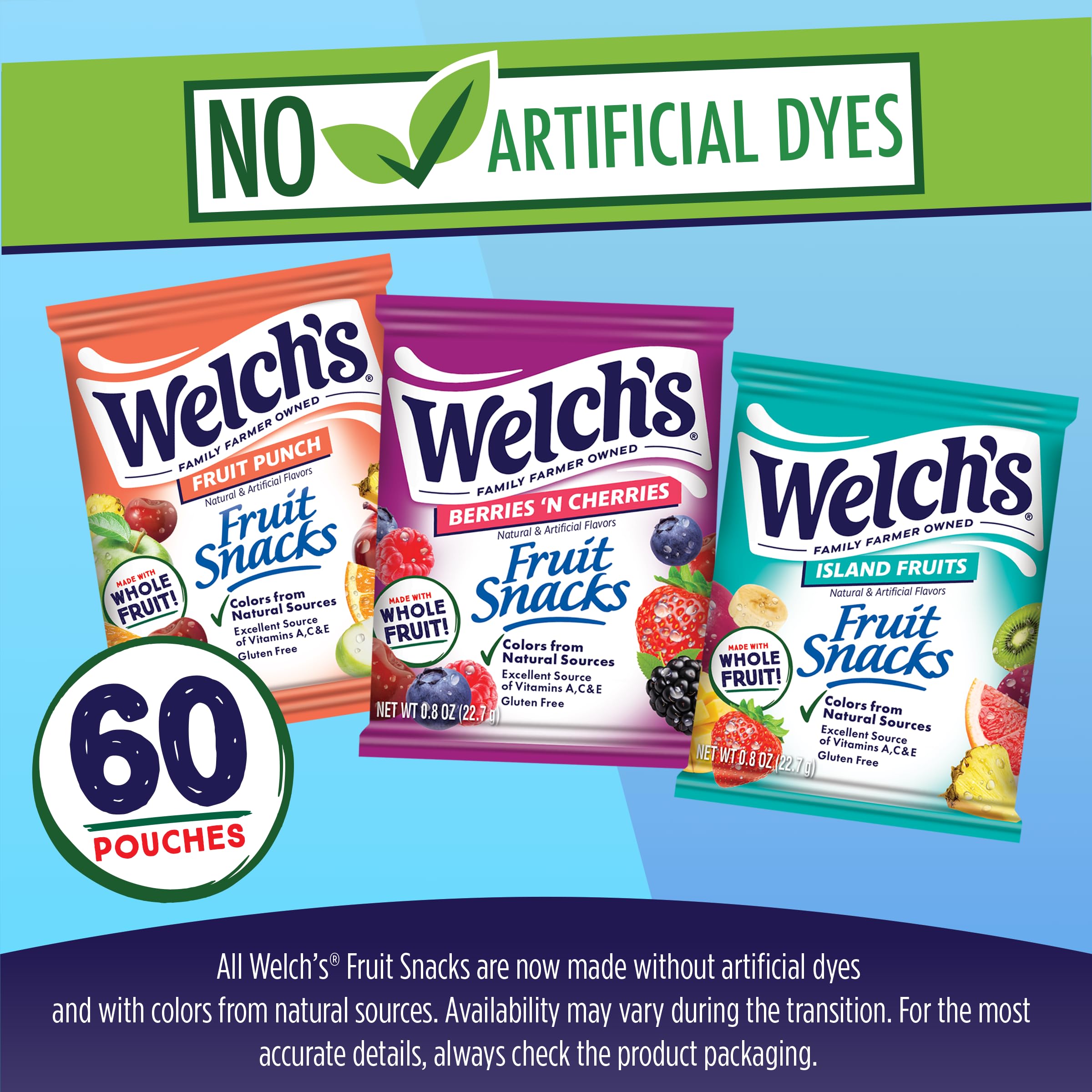 Welch's textura cercana de gomineta con apariencia afrutada y suave
